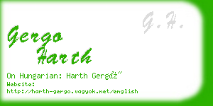 gergo harth business card